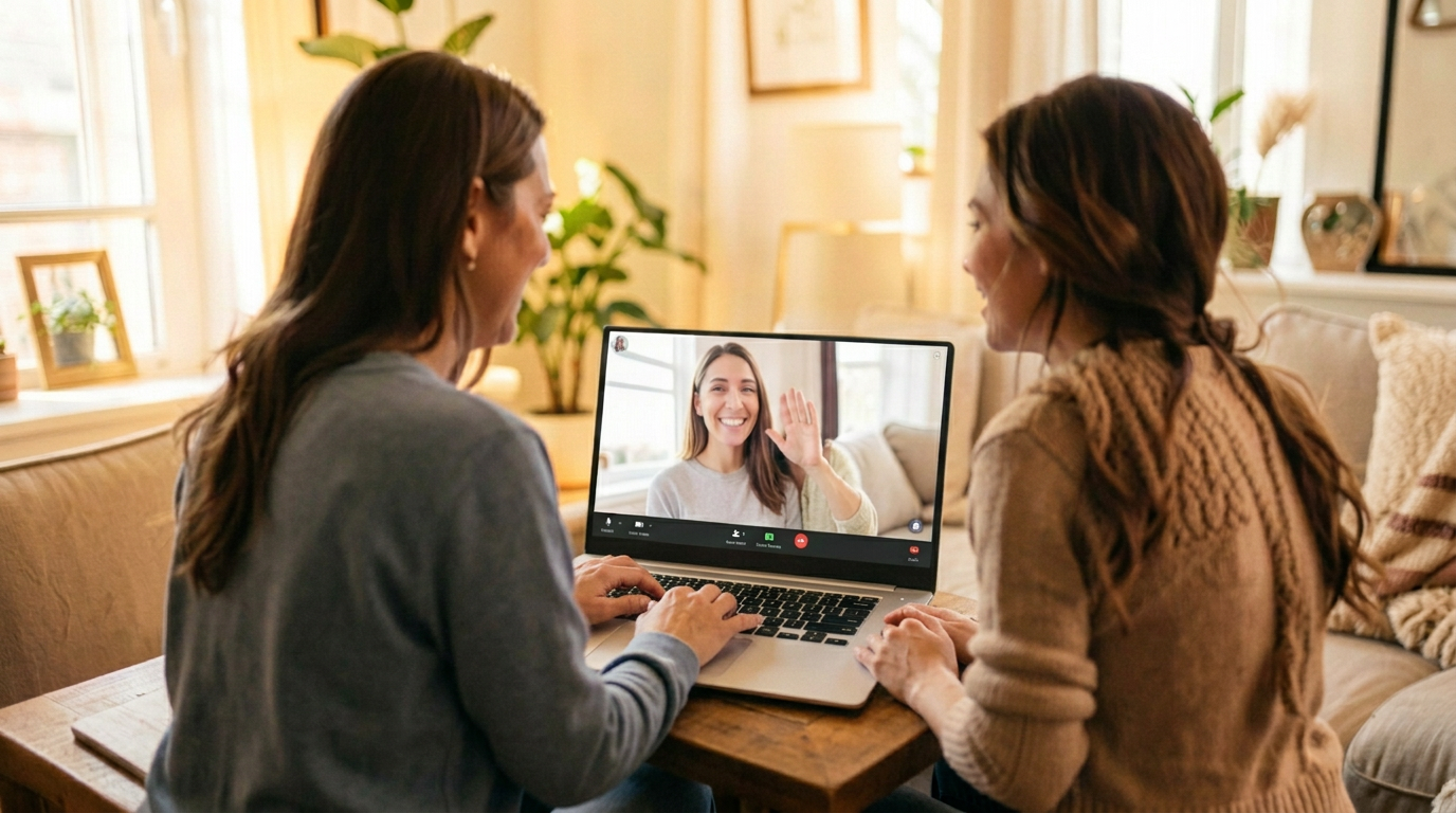 A client on a call with their Beacon assistant